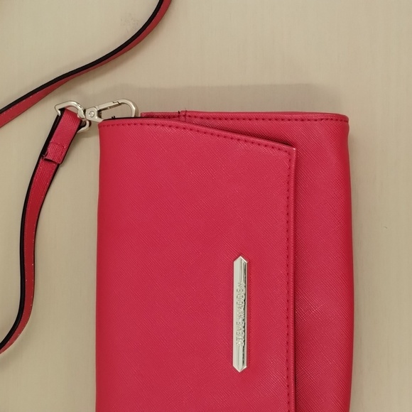 Steve Madden red crossbody clutch purse adjustable detachable strap 8 x 5 - Picture 4 of 11